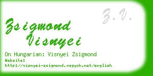zsigmond visnyei business card